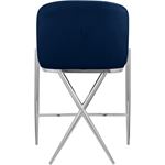 Xavier Navy Velvet and Chrome Counter Stool-3