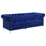 Bleker Blue Velvet Chesterfield Sofa 509481 By Coaster