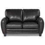 Rubin Black Bonded Leather Love Seat 9734BK-2 by Homelegance