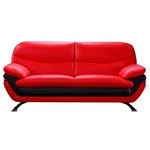 Jonus Modern Red and Black Leather Sofa By BH Designs