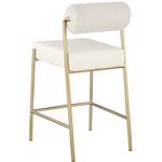 Carly Cream Leatherette Counter Stool - Set of-3