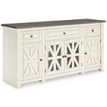 Bolanburg 72 inch Extra Large Weathered White TV Stand W647-68 By Ashley Signature Design