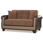 Proline Brown Microfiber Fabric Love Seat by CasaMode