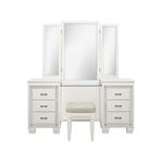 Allura White 6 Drawer Vanity Dresser with Mirror 1916W-15 By Homelegance