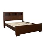 Jessica Cappuccino Platform Bed with Bookcase Headboard 200719