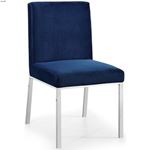 Opal Navy Upholstered Velvet Dining Chair - Chro-3