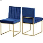 Giselle Navy Upholstered Velvet Dining Chair - Gol