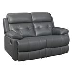 Lambent Dark Grey Leather Reclining Loveseat 9529DGY-2 By Homelegance