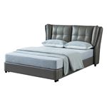 Modern 1806 Grey Leather Upholstered Storage Bed by ESF Furniture