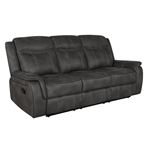 Lawrence Charcoal Performance Fabric Reclining Sofa 603504 By Coaster