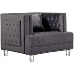 Lucas Grey Velvet Tufted Chair Lucas_Chair_Grey by Meridian Furniture 2
