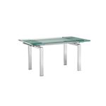 Frosty Extendable Clear/Frosted Glass Dining Table by Casabianca Home Closed