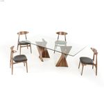 Modrest Corbin Modern Walnut Glass Dining Table 3