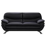 Jonus Modern Black Leather Sofa By BH Designs