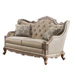 Florentina Dusky Taupe Faux Silk Love Seat 8412-2 by Homelegance