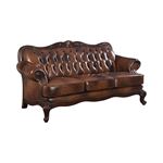 Victoria Rolled Arm Sofa Tri-Tone Warm Brown Leather 500681 By Coaster