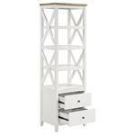 Hollis Brown and White  4 Shelf Wood Media Towe-3