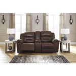 Stoneland Chocolate Reclining Loveseat with Con-3