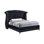 Barzini Black Queen Wingback Tufted Bed 300643Q By Coaster