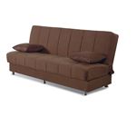 Hamilton Armless Sofa Bed in Brown Fabric