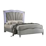 Bowfield Grey Velvet Upholstered Queen Bed 310048Q By Coaster