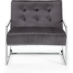 Alexis Grey Velvet Upholstered Accent Chair - 3