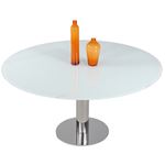 Tami White Glass Extension Dining Table open