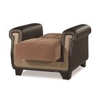 Proline Brown Microfiber Fabric Chair by CasaMode 3