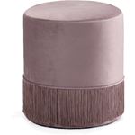 Teddy Pink Velvet Upholstered Ottoman/Stool