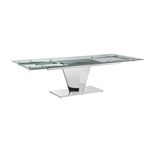Diamond Polished Stainless Steel Extendable Dining Table