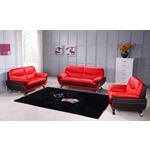 Jonus Modern Red and Black Leather Loveseat Set