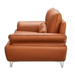 1810 Modern Orange Leather Love Seat Side
