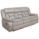 Greer Taupe Leatherette Reclining Sofa 651351 By Coaster