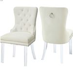 Miley Cream Upholstered Tufted Velvet Dining Chair