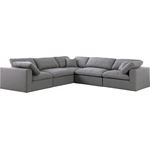 Serene 5pc C Grey Linen Deluxe Cloud Modular Sectional By Meridian Furniture