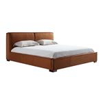 Serene Chestnut Upholstered Modern Bed by JNM