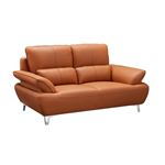 1810 Modern Orange Leather Love Seat by ESF
