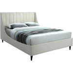 Eva Cream Velvet Upholstered Bed By Meridian Furniture