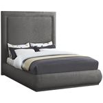 Brooke Grey Linen Textured Fabric Bed By Meridian Furniture