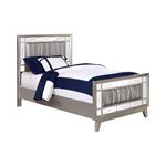 Leighton Mercury Metallic Twin Panel Bed with Mirrored Accents 204921T By Coaster