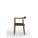 Solid Wood Arm Chair-CH7252 – ML001 Blk Leather- 3
