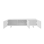 Moon High Gloss White Lacquer TV Stand Open