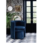 Selena Navy Velvet Upholstered Accent Chair - 3