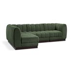 Quinn 101" 4pc Green Chenille Fabric Sectional By Meridian Furniture