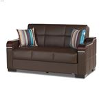 Uptown Brown Leatherette Loveseat by Casamode