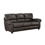 Foxborough Brown Leather Rolled Arm Sofa 9269DB By Homelegance