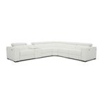 Picasso 6pc White Leather Power Reclining Sectional