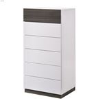 SanRemo White and Walnut 6 Drawer Chest by JM Furniture