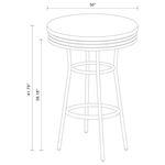 Coaster Retro Black Round Bar Table White 2300