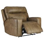 Game Plan Caramel Leather Oversized Power Recliner Chair U1520682